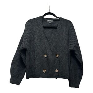 Missguided Black Double-Breasted Cardigan